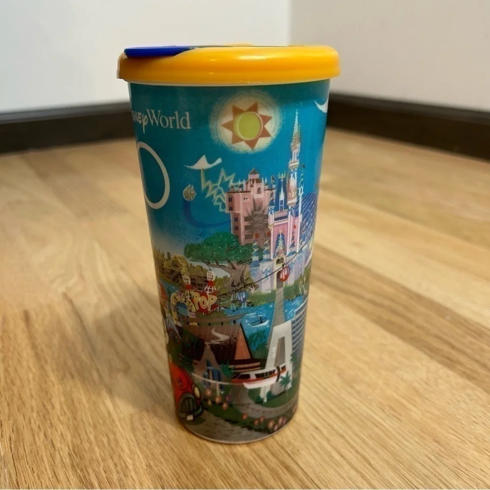 Disney World 50th Anniversary Souvenir Cup Refillable Skyliner Plastic